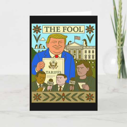 Trump Tarotkaart The Fool heft tarief in op Pengui Kaart (Voorkant)
