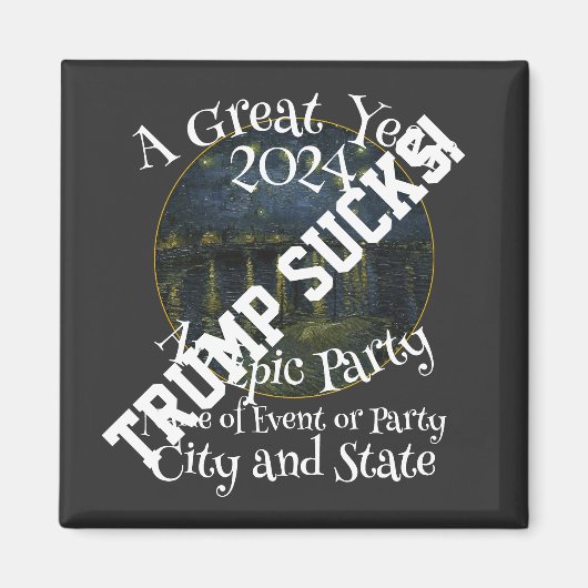 Trump Tea Garden Surprise Party Block 2024 Magneet (Voorkant)