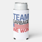 Trump - Team Garbage We hebben gewonnen Seltzer Blikjeskoeler (Seltzer Voorkant)