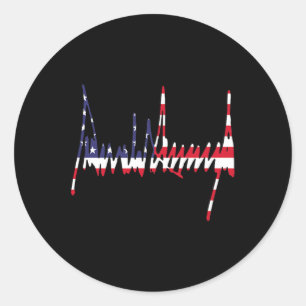 Trump tekent Amerikaanse vlag 47ste presidentiële Ronde Sticker