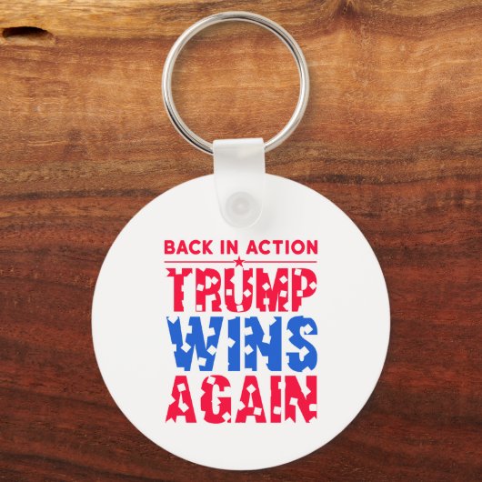Trump - Terug in actie Trump wint opnieuw Sleutelhanger (Achterkant)