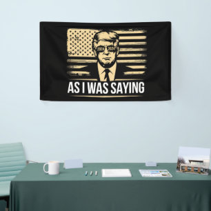 Trump Terwijl Ik Te Spreken Was Zijn Toespraking V Spandoek