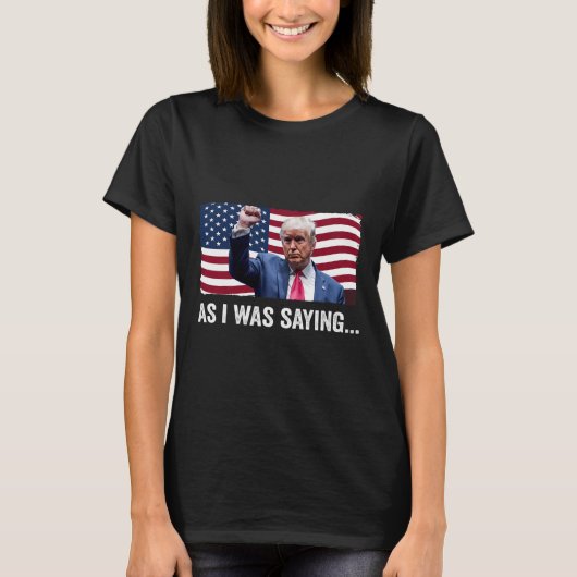 Trump terwijl ik Trump zijn speech Gezegde Trump V T-shirt (Voorkant)