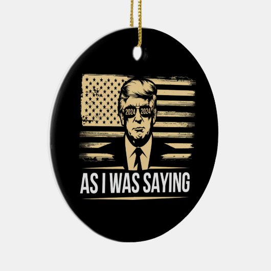 Trump terwijl ik zijn verkiezingsstem Gezegde Keramisch Ornament (Rechts)