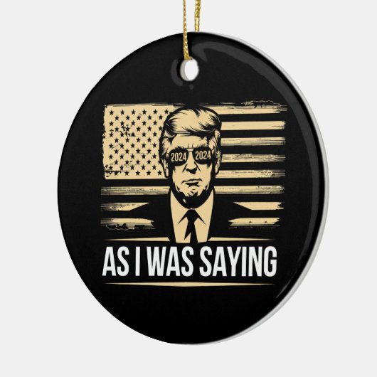 Trump terwijl ik zijn verkiezingsstem Gezegde Keramisch Ornament (Links)