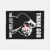 Trump Thank God The Left Can't Aim , Small, Black  Fleece Deken (Voorkant (Horizontaal))