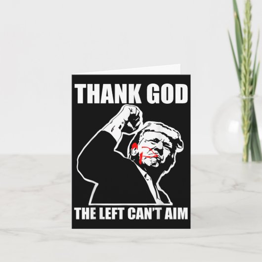 Trump Thank God The Left Can't Aim , Small, Black  Kaart (Voorkant)