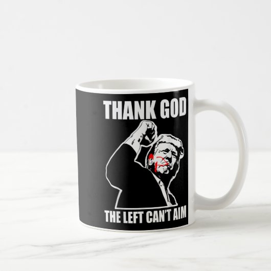 Trump Thank God The Left Can't Aim , Small, Black  Koffiemok (Rechts)