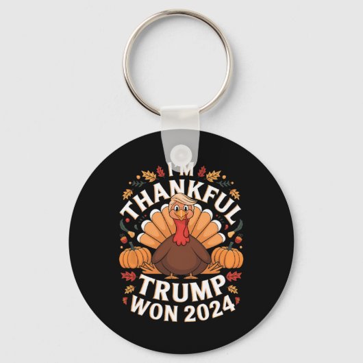 Trump Thanksgiving: ik ben dankbaar dat Trump 2024 Sleutelhanger (Voorkant)