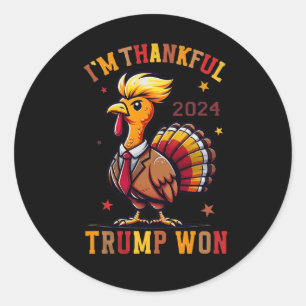 Trump Thanksgiving - Ik ben dankbaar dat Trump 202 Ronde Sticker