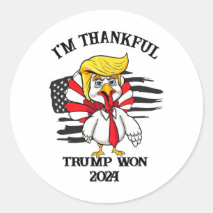 Trump Thanksgiving: ik ben dankbaar dat Trump heef Ronde Sticker