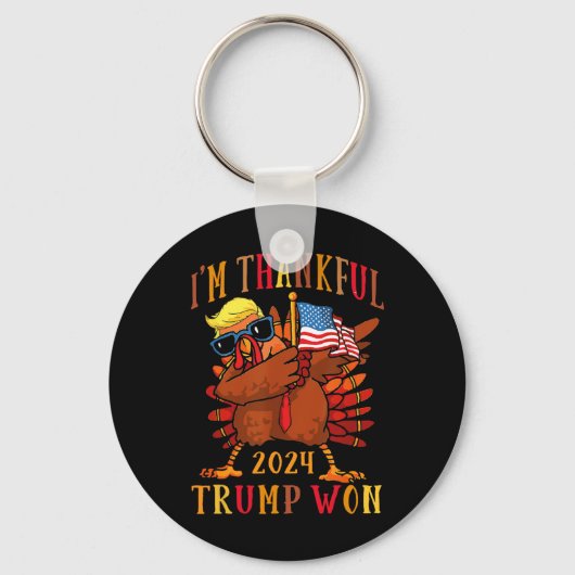 Trump Thanksgiving: ik ben dankbaar dat Trump heef Sleutelhanger (Voorkant)