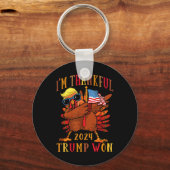 Trump Thanksgiving: ik ben dankbaar dat Trump heef Sleutelhanger (Voorkant)