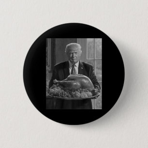 Trump-Thanksgiving Turkije: grappig feest Ronde Button 5,7 Cm