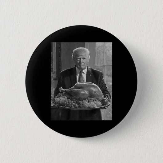 Trump-Thanksgiving Turkije: grappig feest Ronde Button 5,7 Cm (Voorkant)