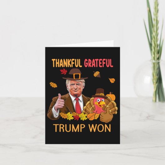 Trump Thanksgiving Turkije Herfst dankbaar M Kaart (Voorkant)