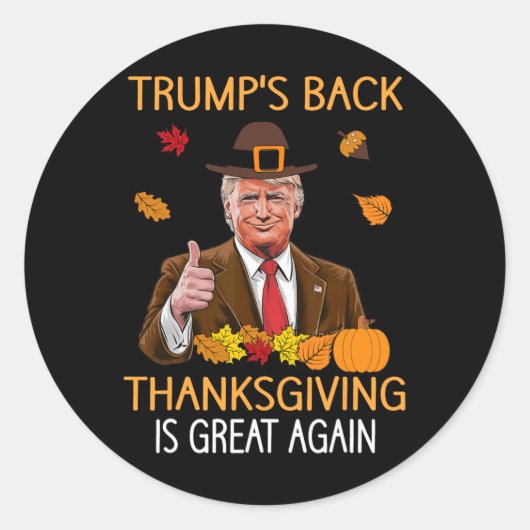 Trump Thanksgiving Turkije Herfst Herfst Dankbare  Ronde Sticker (Voorkant)