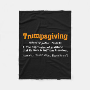 Trump Thanksgiving winnaar Funny Turkey Day Fleece Deken
