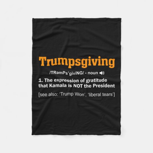 Trump Thanksgiving winnaar Funny Turkey Day Fleece Deken (Voorkant)