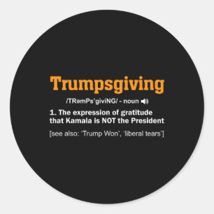 Trump Thanksgiving winnaar Funny Turkey Day Ronde Sticker