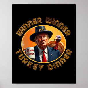 Trump Thanksgiving winnaar Turkije Dinn Poster