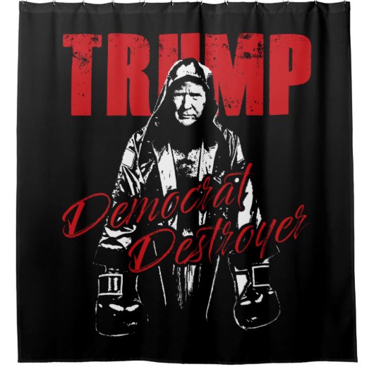 Trump the Democraat Destroyer Graphic Design Humor Douchegordijn (Voorkant)