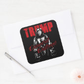 Trump the Democraat Destroyer Graphic Design Humor Vierkante Sticker (Envelop)