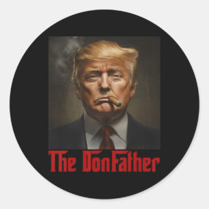 Trump The Donfather: een cool Amerikaans President Ronde Sticker