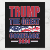 Trump the Great American Comeback Wijn Etiket (Enkel label)