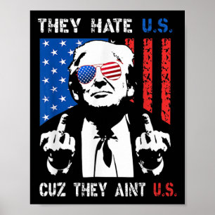 Trump They Hate Us Cuz They Ain't Us Grappige 4e J Poster
