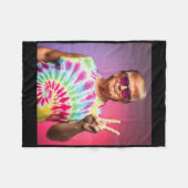 Trump Tie-dye Hippie Zonnebril – Grappig Vredessym Fleece Deken (Voorkant (Horizontaal))