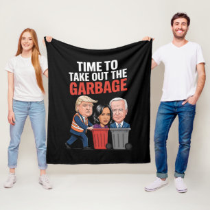 Trump Tijd om de Vuilnisbak buiten te zetten  Fleece Deken