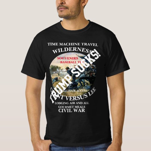 Trump TIME MACHINE REIS STRIJD WILDEERNIS T-shirt (Voorkant)