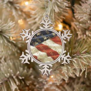 TRUMP TIN SNEEUWVLOK ORNAMENT