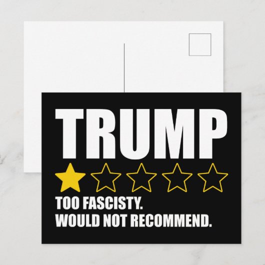 Trump - Too Fascisty Would Not Recommend Briefkaart (Voorkant / Achterkant)