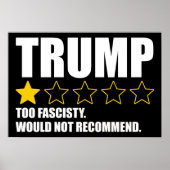 Trump - Too Fascisty Would Not Recommend Poster (Voorkant)