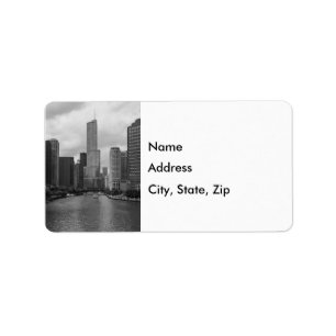 Trump Tower Chicago Grayscale-Adresetiketten Etiket