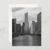 Trump Tower Chicago River Grayscale Briefkaart (Voorkant / Achterkant)