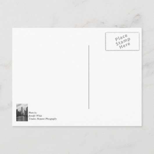 Trump Tower Chicago River Grayscale Briefkaart (Achterkant)