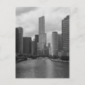 Trump Tower Chicago River Grayscale Briefkaart (Voorkant)