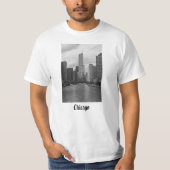 Trump Tower Chicago River Grayscale T-shirt (Voorkant)