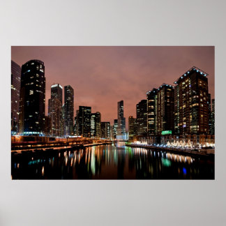 Trump Tower op de Chicago River Poster