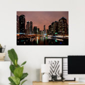 Trump Tower op de Chicago River Poster (Thuiskantoor)