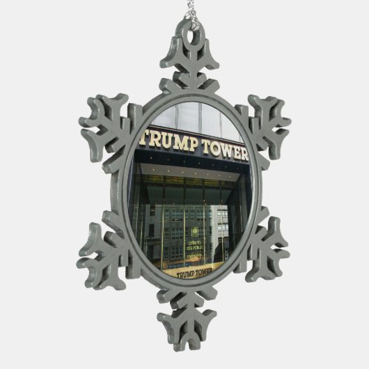 Trump Tower Tin Sneeuwvlok Ornament (Links)