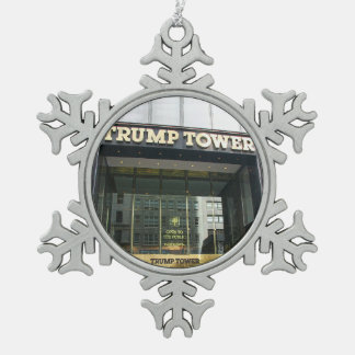 Trump Tower Tin Sneeuwvlok Ornament
