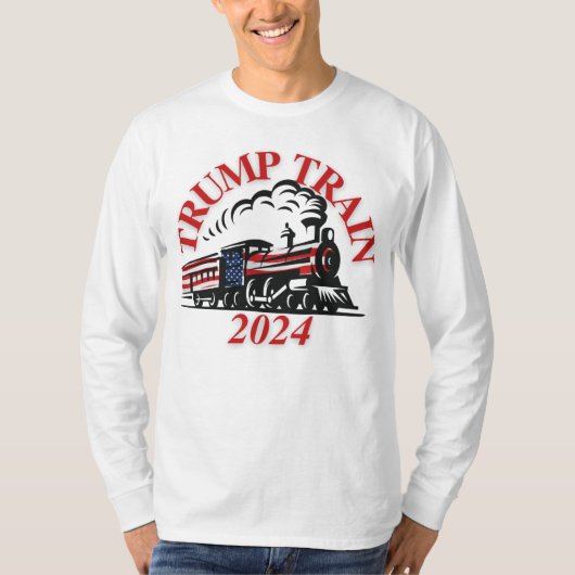 Trump Train 2024 Lange hoes T-shirt (Voorkant)