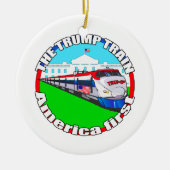 Trump Train America first Keramisch Ornament (Voorkant)