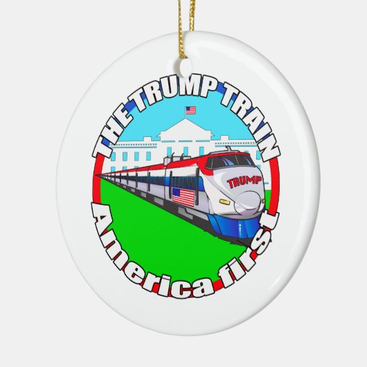 Trump Train America first Keramisch Ornament (Links)