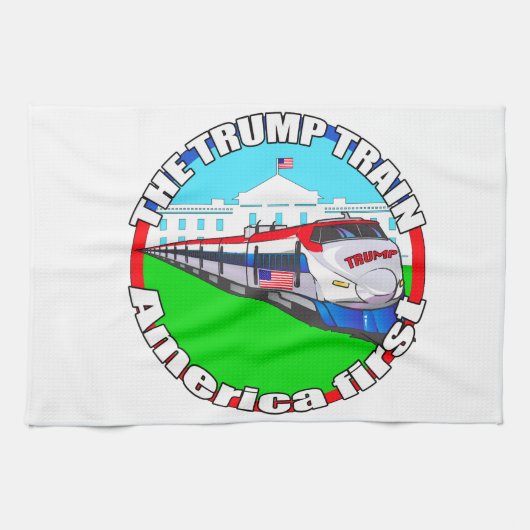 Trump Train America first Theedoek (Horizontaal)