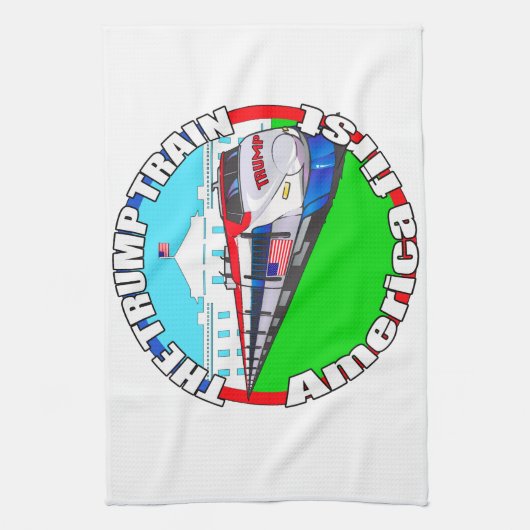 Trump Train America first Theedoek (Verticaal)
